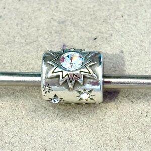 🆕 Brighton Starburst spacer Big & small stars Clear crystals on Silver Retired